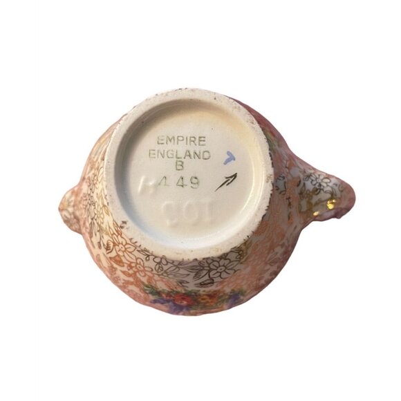 Vintage Empire England Creamer Pitcher Floral Gold Trim Design - Picture 6 of 6